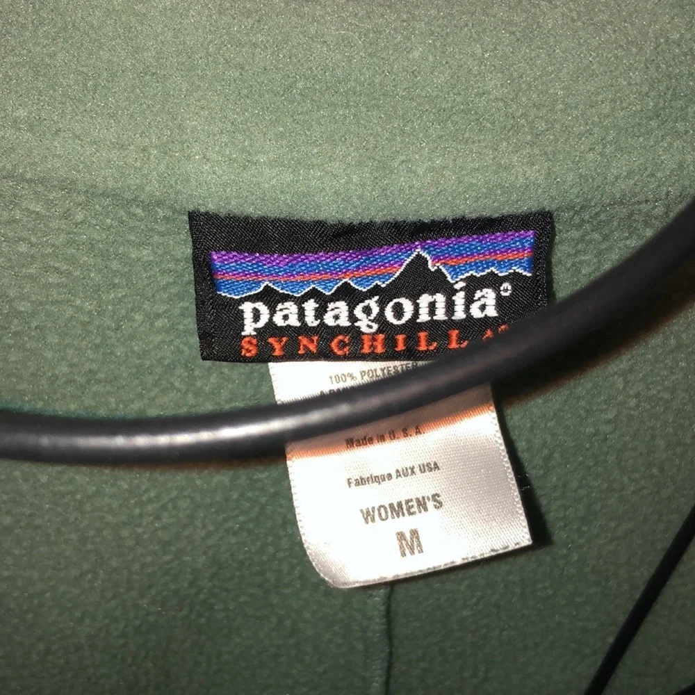 Patagonia synchilla green sweatshirt soft quarter zip size medium women’s​​​ - Picture 3 of 4